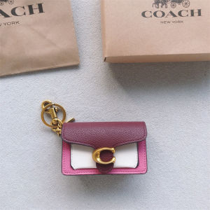 Coach for Women PVC Super Mini Key Holders Bags Authentic Original 4416 1616 Tabby Series Card Bags Pendant Keychain Classic Card Coin Wallet Size 11*3*7cm。