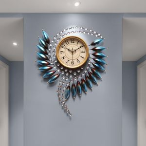【Fans tone】3D Big Wall Clock Modern Design Large Wall Watch Living Room Wall Ornament Large Luxury Clock For Home Decor Metal