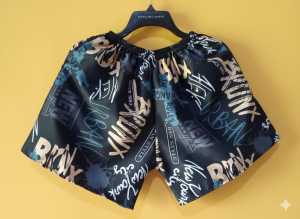 BOXER PRIA MOTIF NEW YORK CITY BROOKLYN 1983 CELANA BOXER PENDEK MOTIF GRAFITI