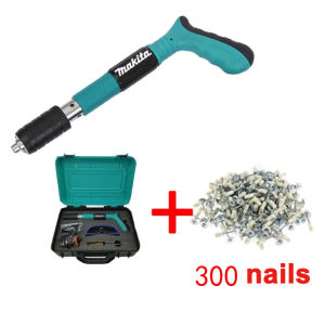 MAKITA Heavy Duty Cordless Nail Gun Manual Steel Nails Gun High Pressure Nail Gun For Concrete Plate Includes Case Gloves Safety Glasses