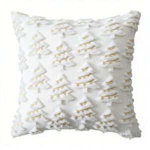 HOTOTO Christmas Tree Pillow Covers Golden Light String Plush Cushion Case  Home Decor Pillow Cases for Xmas Party