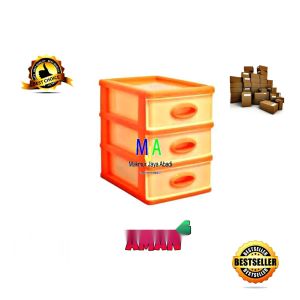 PROMO (BISA COD) Shinpo Mini Kontainer Felicia SIP 363-3 Laci Penyimpanan  / Rak Dapur / Rak Hias Kosmetik Mini / Rak Kosmetik / Makeup Storage / Kotak Penyimpanan Skincare / Tempat Kosmetik / Rak Alat Tulis / Mini kontainer Penyimpanan [3 Susun]