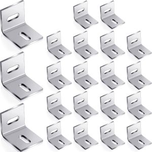 Dunzy 18 Pcs 1x1 Inch Heavy Duty Wood Table Top Expansion Bracket Steel Z Clips Fastener Connector Table Top Fasteners Woodworking Fasteners Hardware Mounting Tabletop Connector Bracket Silver