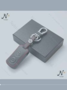 Leather Motorcycle Motorbike Key Cover Case For YAMAHA NVX 155 Aerox X-Max Grand Filano Q-Bix 2 Button - Black (ZF23)