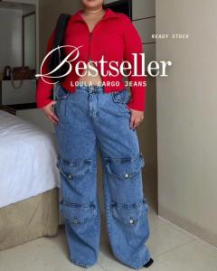CELANA JEANS WANITA GOMA CARGO JEANS -SYS CLOTHIER -SYS CLOTHIER