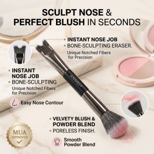 【Instantly create a high nose bridge】Dual-ended nose contour blush makeup brush