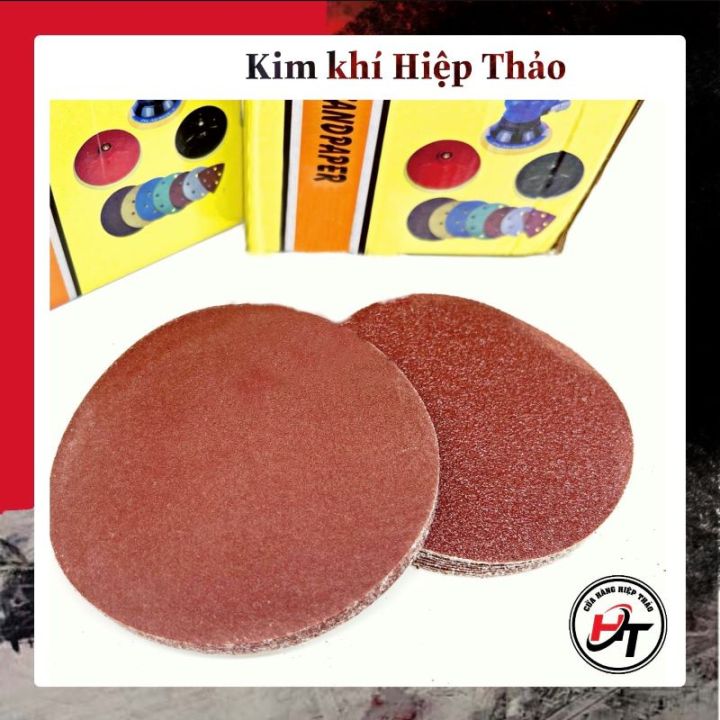 Giấy nhám tròn mịn thô chà gỗ giấy ráp dính 125mm GNT-125 | Lazada.vn