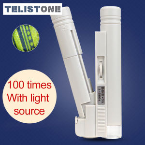 Handheld Microscope 100X Mini Pocket Portable Jewelry Loupe Magnifier With LED Lamp Light