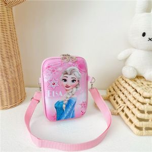 Frozen Princess Elsa Kids Bag Messenger Bag Rectangular Patent Leather Waterproof Bag Outdoor Fashion Cartoon Bag Korean Version Princess Box Small Square Bag Bag Gift for Kid