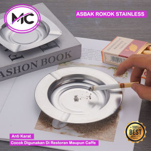 Asbak Stainless Steel Model Kotak Bulat Portabel Unik Murah Asbak Restoran Caffe