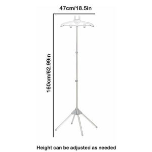 ขาตั้ง Steamer พร้อมโต๊ะรีดผ้ามือถือ Telescopic Garment Steamer Rack ไม้แขวนเสื้อแบบยืนพับได้สําหรับนึ่งเสื้อผ้า