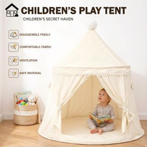 Large Kids Castle Play Tents with Carry Bag Indoor Outdoor Game Tent Portable Children Yurt Tents