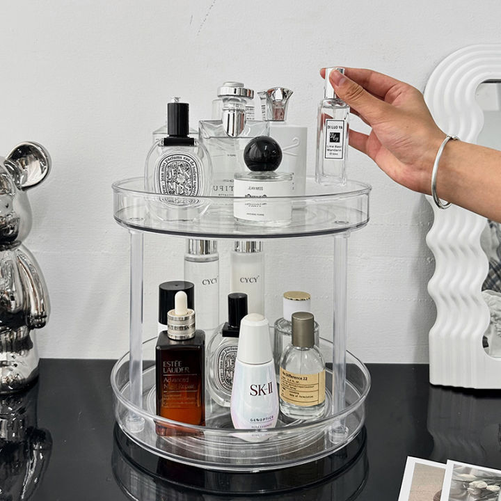 Bigger Rotating Makeup Organizers Transparent Cosmetic Storage Box ...