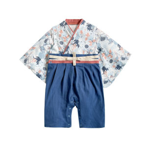 Áo Kimono Trẻ Em Áo Liền Quần Cho Bé Trai Áo Liền Quần Cotton Tay Áo Dài Áo Liền Quần Cho Bé 0-2 Tuổi Kimono Nhật Bản