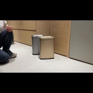 FC8L/10L/15LSquare stainless steel household trash can kitchen bathroom garbage can simple modern trash bin