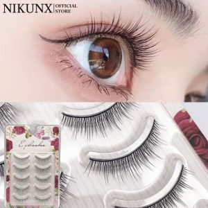 NIKUNX ขนตาปลอม NIKUNX พร้อมชุดต่อกาวติดขนตาปลอมชุดที่ต่อขนตาคลัสเตอร์ขนตาคงทนใช้ในทุกวันแต่งตา