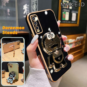 MHKEID Casing Ponsel untuk vivo Y20 Y20s Y20i Y20S G Y12A Y12s Y20T Y20S M Y20S D Y11s Y30G Case silikon Kesing baru tempat Softcase lipat lapisan Doraemon lucu HP Plating Casing