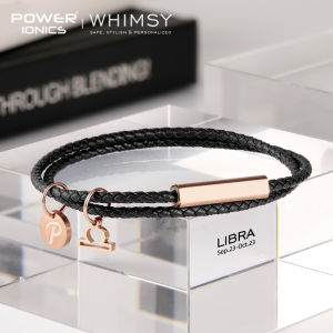 POWER IONICS WHIMSY 12 Zodiacs Series Men Women Genuine Leather Wrap Charms Bracelet Birthday Day Gifts Free Custom Engraving