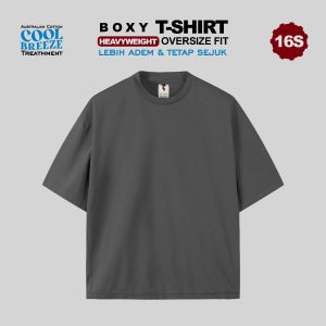 SimplySupply Kaos Polos Oversize Tshirt Boxy Fit Heavyweight 16s - Dark Grey