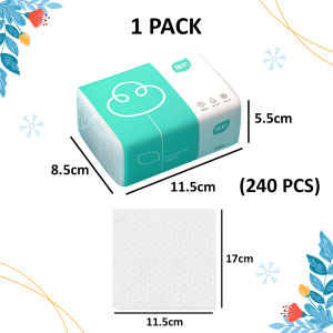 [1 Pack] 240Pcs/60 Pulls Disposable Facial Soft Clean Tissue Skin-Friendly Wipe Tissue Tisu Muka