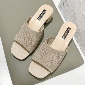 [Free Shipping] WomenS Mid-Heel Sandals New Spring Korean Style  Fashionable One-Strap Outdoor Wedges