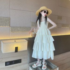LS Show Summer Childrens Dress Summer Girls Cake Dress Big Childrens Suspender Dress