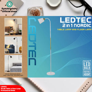 LEDTEC 2IN1 Nordic Floor Lamp Industrial Floor Lamps for Living Rooms & Bedrooms - Rustic Farmhouse Reading Lamp - Standing Adjustable Metal Heads Indoor Task Lighting for Living Room Bedroom Office