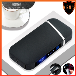 MENS (READY STOCK) Touch Switch Dual Arc Rechargeable USB Charging Lighter - BLACK