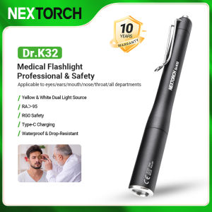 NEXTORCH Dr.K32 LED Rechargeable Pen FlashlightPocket-Sized Penlight Dual Light Medical Penlight