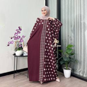 Kaftan Motif Zamaera Ld 180 cm Kaftan Panjang Muslim Wanita Nyaman