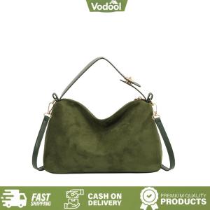 [VSC] Women Faux Suede Shoulder Bag Solid Color Underarm Bag Crossbody Bag for Shopping Work
