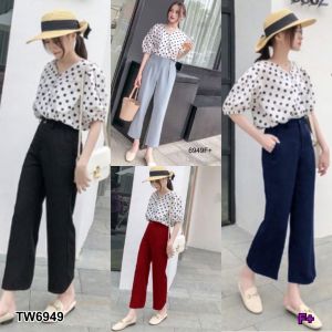 Set เสื้อลายจุด+กางเกงขายาว TT6949