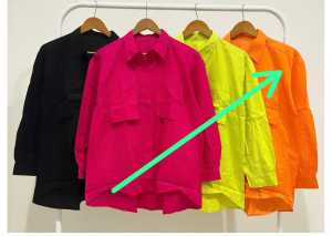 SPESIAL KEMEJA WANITA POPLIN KANTONG GANTUNG WARNA LEMON