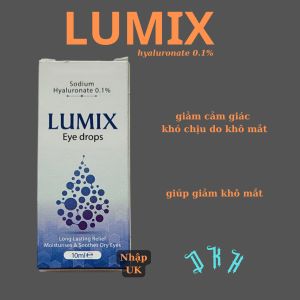 Nước mắt nhân tạo Lumix 0.1%-Nước mắt nhỏ lens-Giúp giảm khô mắt mỏi mắt-Nhập khẩu Anh Quốc-Dung tích 10ml