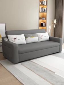 Sofa Bed Solid Wood Multi-function Foldable Storage Sofa Bed Bedroom Living Room Sitting And Lying Simple Push-pull Sofa
