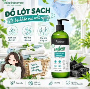 Nước Giặt Đồ Lót Nam Nữ Leafresh Than Tre Hoạt Tính 750ml | Giặt Áo Ngực Quần Lót Hỗ Trợ Giảm Mùi