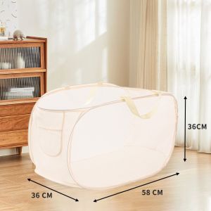 Laundry Basket Foldable Design ตะกร้าผ้าตาข่าย มีหูหิ้ว ตะกร้าผ้าพับได้ รุ่นพกพา มีหลายสี หลายแบบ