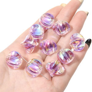 4 cái/Túi hạt bằng acrylic Aurora hiệu ứng tứ giác hạt đệm rời cho Diy Vòng tay thủ công trang sức hoa tai vòng cổ làm phụ kiện