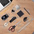 Stapler and Tape Dispenser Set, 11 in 1 Office Supplies Set, Black Desk Accessories with Staple Remover,, Ballpoint Pen, Clear Tape, and 1000pcs Staples. 
