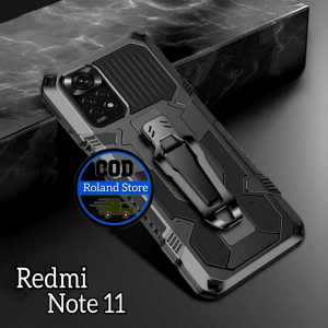 Casing Hp Untuk Xiaomi Redmi Note 11 4G SoftCase Kickstand Armor Belt Clip Terbaru