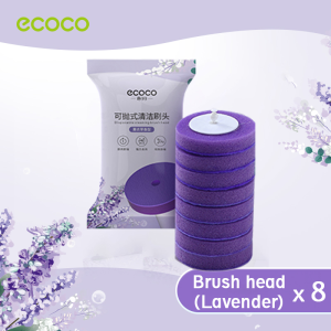 Ecoco Disposable Toilet Brush Wall-Mounted with Long Handle Built-in Cleaning Liquid 3 Scents