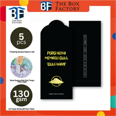 2024 SAMPUL DUIT RAYA CREATIVE (5PCS/PKT) Sampul Exclusive ANG PAU RAYA HARI RAYA AIDILFITRI SAMPUL RAYA HITAM