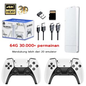 M15 Plus Game Stick Wireless Controller 4K Console Retro 30000+ Games PSP Video Games HDMI TV Gaming 2 Player Gamepad Video Game Console