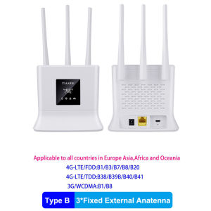 [Modified]CAT4 4G SIM Card Router 2.4G LTE FDD Wireless Wifi High Gain Antennas Modem 300Mbps Mobile Hotspot CPE Dongle+RJ45 WAN/LAN Port