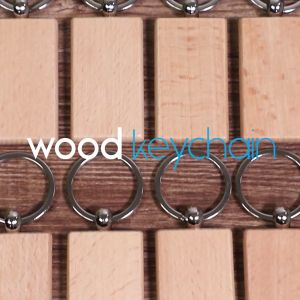 WH 50 Pieces Blank Wooden Key Tag Key Engraving Blanks Unfinished Wood Keychain Ring Key Tags for DIY Crafts