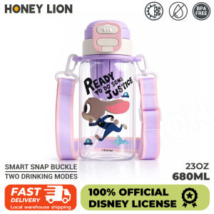 680ml Disney Kids Water Bottle Cartoon School Cup with Strap Leakproof Portable Back to School Gift for Children- HoneyLion
