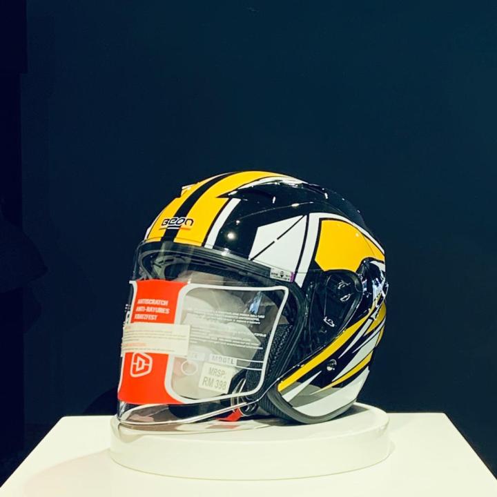 beon helmet lazada BEON | R4 Dual Visor Open-face Helmet Yellow