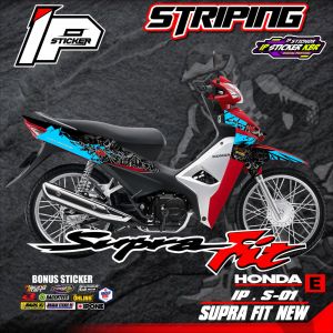 (cod) striping SUPRA FIT NEW- sticker striping variasi list honda SUPRA FIT NEW IP.S-01 design ip sticker