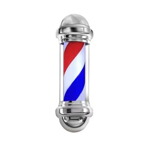 SKYLUX Barber Shop Pole Red White Blue Rotating Light Stripes Sign Hair Salon New EU Plug lamp