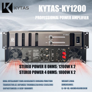 KYTAS Power Amplifier 1200W x 2 Channels 8 Ohm Pure Copper Transformer Suitable for Stage Performances Outdoors